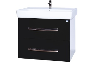 Тумба с раковиной Bellezza Рокко 70 подвесная черная 2 ящика - 2