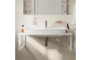 Столешница с раковиной DIWO Элиста 100 белый мрамор, с раковиной Углич 0117