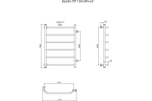 Полотенцесушитель водяной Тругор ЛЦ Браво ПМ 1 50x80x40 - 2