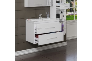 Тумба под раковину подвесная Санта Омега 70 белый - 3