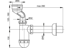 Сифон для писсуара AlcaPlast A45A - 2