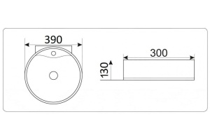Раковина накладная CeramaLux N 39 см белый (TR4358) - 2