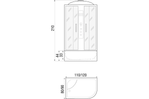 Душевая кабина с поддоном River Dunay XL 120/80/44 TH R (10000006182) - 3