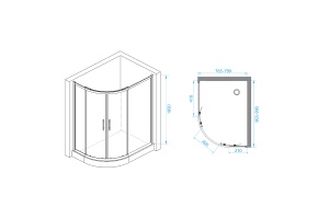 Душевой уголок RGW Passage PA-61 100х80 профиль хром стекло прозрачное  - 3