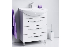 Тумба с раковиной Aqwella Allegro 65 с 3 ящиками
