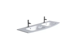 EB1883RU-00 Nona раковина из гелькоата,  глянцевый белый, 140 см, 2 раковины