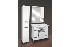 Тумба для комплекта Misty Жасмин 85 белая эмаль, 2 ящика, БК - 3