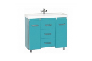 Тумба под раковину Misty Джулия Qvatro 120 голубая глянцевая