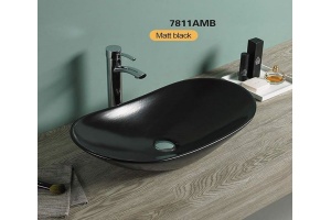 Раковина накладная CeramaLux NC 61.5 см черный матовый (7811АМВ) - 2