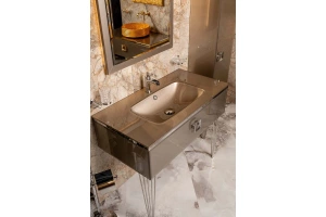 Раковина - столешница Armadi Art Lucido 100 бежевый - 2