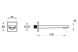 Излив BelBagno Arlie ARL BC CRM для ванны - 2