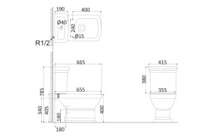 Унитаз-компакт Creo Orleans OR1002 - 2