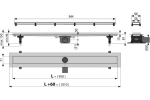 Душевой лоток AlcaPlast Double APZ13 95 см - 3