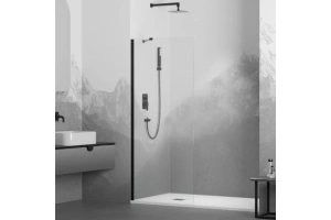 Душевая перегородка RGW Walk In 120х195 черная стекло прозрачное