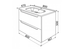Тумба с раковиной IDDIS Edifice 80 подвесная белая (EDI80W0i95K) - 2