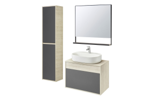 Комплект мебели Aquaton Лофт Урбан 80 светлое дерево-серый