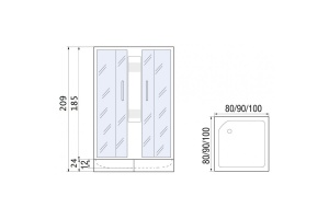 Душевое ограждение с поддооном River Morava XL 90/24 MT (10000008324) - 2