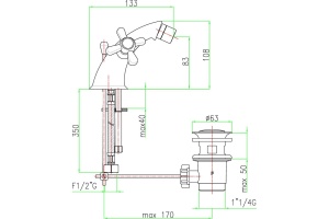 Смеситель для биде Fiore  бронза (26ZZ0632) - 2