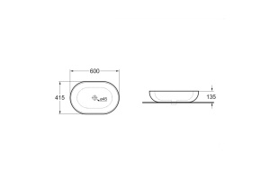 Накладная раковина Vincea 60х41 серая матовая - 3
