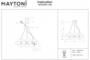 Подвесная люстра Maytoni Dallas MOD545PL-25B - 2