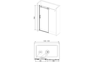 Душевая дверь в нишу RGW Tornado TO-14 120x195 02071412-14 - 2