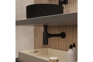 Бутылочный сифон для умывальника, черный матовый, Optima Home, IDDIS, OPTBL00i84 - 3