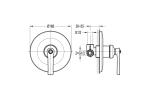 Swedbe Terracotta Art Смеситель встраиваемый подключение на 1 выход 2522 - 2