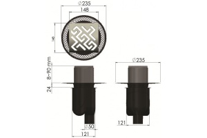 Душевой трап Berges Platz Antik 15х15 хром глянцевый - 2