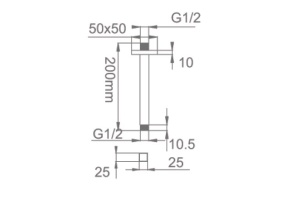 Держатель верхнего душа (потолочный) ST 005 28*8 Золото (GC 20) - 2