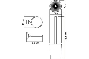 Ершик для унитаза WasserKraft белый - хром - 3