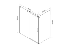 Душевой уголок Vincea Como 130х100 черный стекло прозрачное - 2