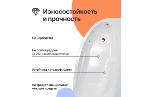 Акриловая ванна DIWO Валдай 170x95 L с каркасом - 3