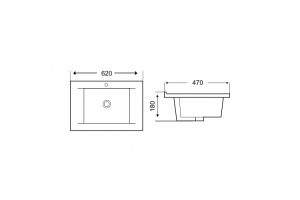 Раковина встраиваемая Weltwasser WW DEILBACH 7505- 60 белый (10000004625) - 2