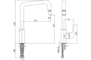 Смеситель E.C.A. Luna 102118044EX для кухонной мойки - 2
