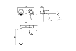 Смеситель Lemark Villa LM4826C для умывальника встраиваемый, с донным клапаном клик-клак, хром - 2