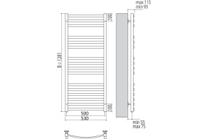 Полотенцесушитель электрический Terminus Енисей П16 500*1281 - 3