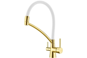 Смеситель для кухни Paulmark Siegen золото - белый