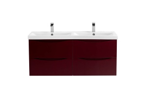 Комплект мебели BelBagno Marino-Cer 120 с двумя чашами бордовый - 2