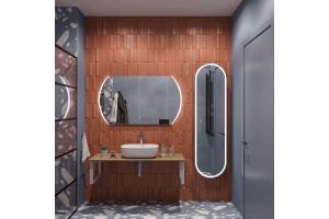 Столешница с раковиной DIWO Элиста 120 светлое дерево, с раковиной Moduo 50 Square - 2