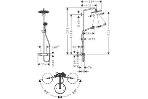 26890140 HG Croma Select S 280 1jet Showerpipe душевая система шлиф,бронза - 2