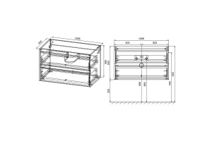 Тумба с раковиной Vincea Gio 100 темное дерево - 3