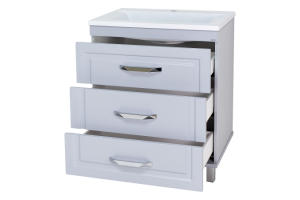 Тумба с раковиной Misty Терра 70 серая глянцевая - 2