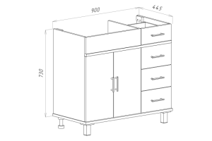 Тумба с раковиной Misty Купер 90 левая белая матовая - 3