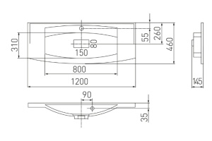 Мебельная раковина Акватон Милан М 120 см (1A70663KML010) - 2