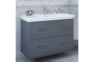 Тумба с раковиной Sanflor Модена 105 подвесная, серая