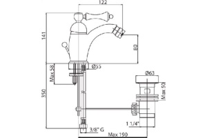 Смеситель Cezares Margot BSM1-BLC для биде, белый - 2