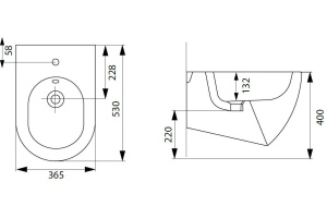 4.32008.AN REALITY Биде подвесное, 530x365мм, антрацит (280170) - 2