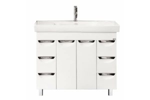 Тумба с раковиной Misty София 100 белая глянцевая