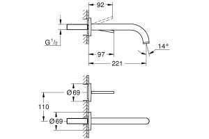 Смеситель Grohe Atrio New Joy 19918003 для раковины - 2