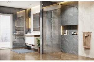 Душевая перегородка Ambassador Walk-in 15031109 90х200 см, профиль черный - 2